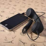 Телефонная ретро трубка для смартфона чёрная - Телефонная ретро трубка для смартфона чёрная